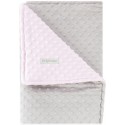 MANTA DOTS GRIS/ROSA DOBLE CARA COCHE (80X110) PIRULOS
