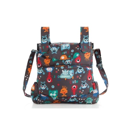 BOLSO MICROFIBRA + CAMBIADOR  HAPPY ZOO PIRULOS