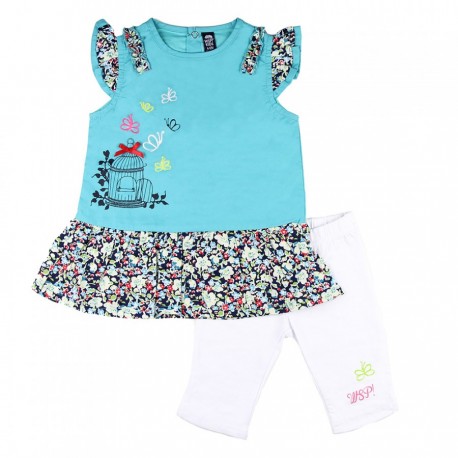 CONJUNTO LEGGINS BLANCOS  NIÑA PIC NIC WSP! KIDS